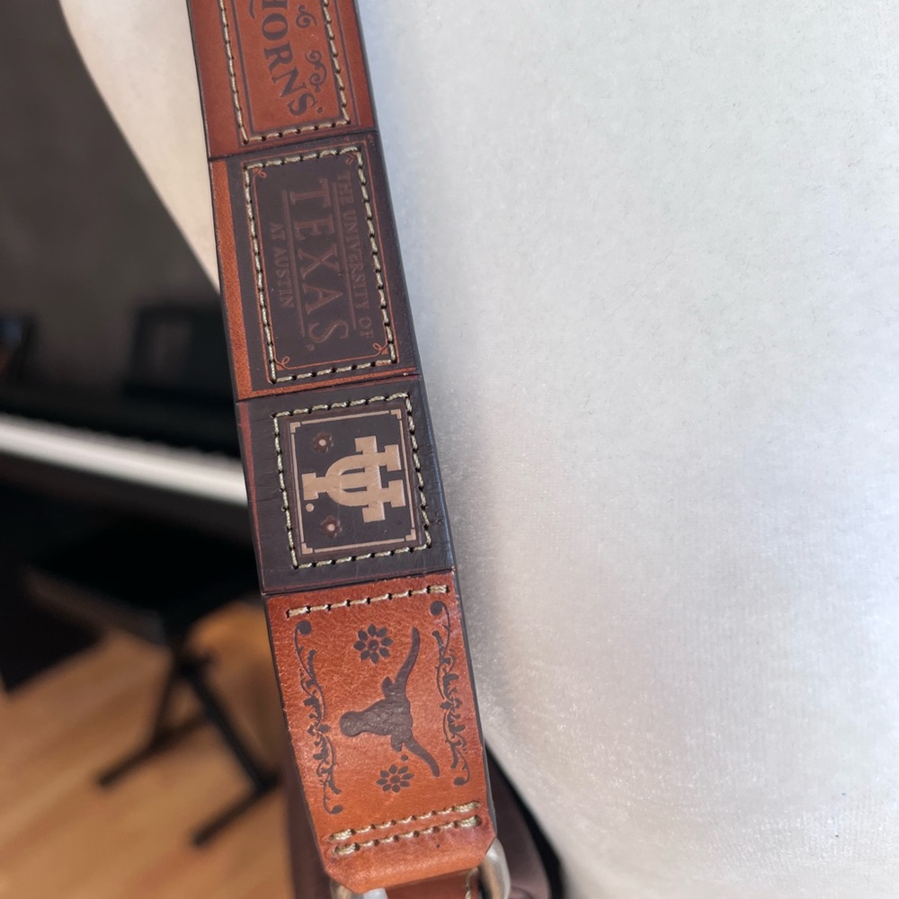 Texas Longhorns Fossil Brown Shoulder Bag with Suede Texture - Picture 10 of 11